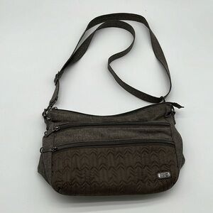 Lug Grey Brown 4 Zipper Medium Travel Bag BLEMISH